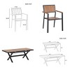 7-Piece Outdoor Dining Set, Expandable Dining Table with that Extends from 62.9 to 82.6 Inches, Dining Chairs with Iron Frame–Cuddlewood - 3 of 4