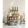 SONGMICS Cabinet Organizer Shelf, Set of 2 Kitchen Counter Shelves, Kitchen Storage, Spice Rack, Stackable, Expandable, Metal and Engineered Wood - 4 of 4