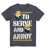 Seven Times Six Minions T-Shirt Boy's To Serve and Annoy Bob Stuart Short Sleeve Top Grey - 4 of 4