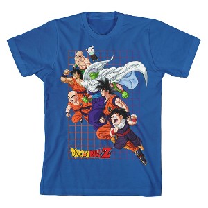 Dragon Ball Z Saiyan Group Youth Boy's Royal Blue T-Shirt - 1 of 2