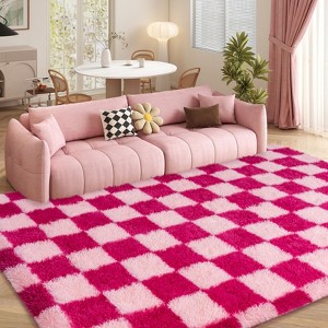 Area Rugs for Living Room Bedroom, Non-Slip Fluffy Soft Shag Carpet for Kids Home Dorm Decor - 1 of 4