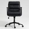 Mid Back Office Chair, Swivel Task Chair With Wheels, PU Leather Computer Rolling Swivel Chair, Recline 40° Backrest Ergonomic Armrests - 3 of 4
