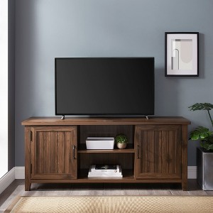 CAVINAS Classic Grooved-Door TV Stand for TVs up to 65" with 2 Cabinets and Open Storage Entertainment Center - 1 of 4