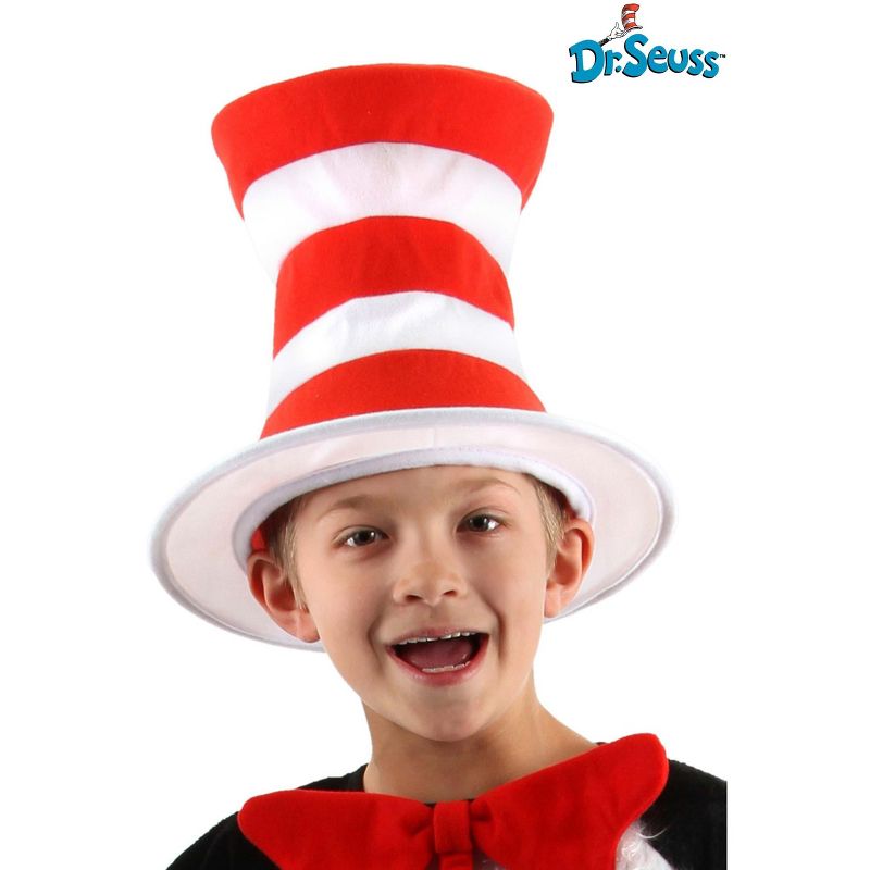 HalloweenCostumes.com    Dr. Seuss Cat in the Hat Stovepipe Costume Hat for Kids, Red, 3 of 7