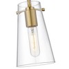 Kira 1-Light Pendant - Slim Clear Glass & Steel Design, Dimmable, 60W, 5"x8" - 4 of 4