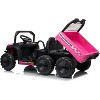 24V Electric Ride-On Dump Truck- 2-Seater w/ Parent Remote, All-Terrain Tires, 3 Speeds, Music & Safety Belts for Ages 3-8 - 2 of 4
