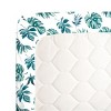 NoJo Super Soft Green and White Palm Leaf Nursery Crib Fitted Sheet - 3 of 4
