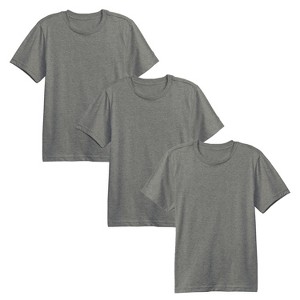 Action Thread Boy's Short Sleeve Crew Neck Premium Soft Cotton Blend T Shirt -3 Pack - 1 of 3
