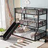 Twin Over Twin Over Full Bunk Bed with Slide and Safety Guardrails - 2 of 4
