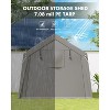 Heavy-Duty Portable Carport with Roll-Up Zipper Door, Waterproof Garage Storage Shed for Motorcycles, Bikes, Firewood and Outdoor Tools - 4 of 4