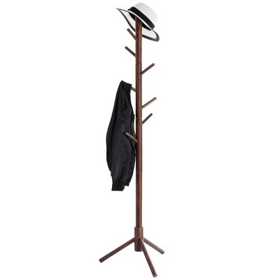 Vasagle 8 Hooks Solid Wood Coat Rack Free Standing Coat Rack Tree ...