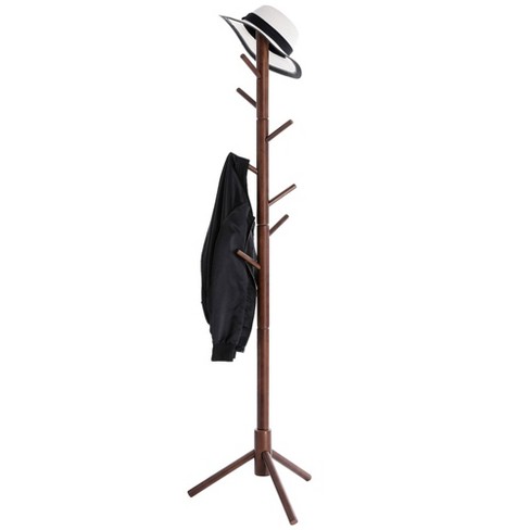 Costway Metal Coat Rack Hat Stand Tree Hanger Hall Umbrella Holder Hooks  Black 