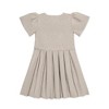 Hope & Henry Girls' Short Sleeve Pleated Sweater Dress, Light Taupe Heather, 6-12 Months - 3 of 4