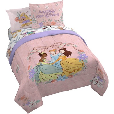 Disney Princess Queen Comforter Set 7 Piece Kids Bedding for Girls ...