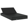 vidaXL 2-Person Sunbed with Cushions Black Poly Rattan - 3 of 4