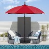 VECELO 10ft Offset Hanging Patio Umbrella with UV Protection Waterproof for Outdoor/Garden/Lawn, 8 Sturdy Ribs, Handy Crank&Cross Base, Red/Tan/White - 4 of 4