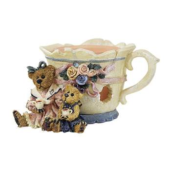 Boyds Bears Resin 3.0 Inch Ms Bruin & Bailey Tea Time Cup Bearstone Votive Candle Holders