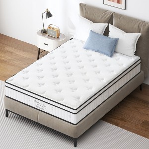 Chic Crate 10"-12" Hybrid Mattress in a Box – Gel Memory Foam & Pocket Coil, Cooling, Medium Firm, Motion Isolation - 1 of 4