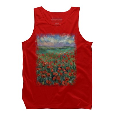 Men's Design By Humans POPPIES By creese Tank Top