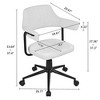 VECELO PU Leather Office Desk Chair with Wheels & Backrest, Adjustable Height, Rolling Swivel for Living Room or Bedroom, White/Gray - 3 of 4