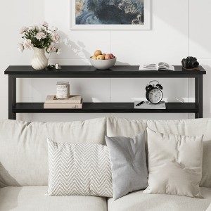 Narrow Console Tables - 2-Tier Sofa Table with Farmhouse Style - Durable and Stable, Perfect for Entryway, Living Room, Bedroom, Hallway, Corridor - 1 of 4