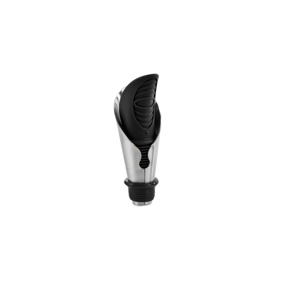 True Duo Black Bottle Stopper and Pourer, Drip-Free Silicone & Stainless Steel Pour Spout for Standard Wine Bottles, Wedding, Home Bar Gifts, Set of 1 - thumbnail 9