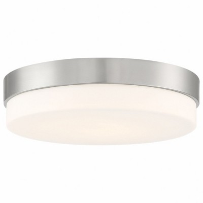 Roma 18'' Brushed Steel and Glass LED Flush Mount