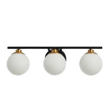 Robert Stevenson Lighting Robert Stevenson Lighting Lorne Metal and Frosted Glass 3-Light Vanity Light