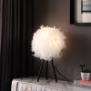 Vynxaria Pure White Feather Shade Tripod Modern Metal Table Lamp - 4 of 4
