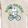 Boys' - Peanuts - Ride Green Graphic Long Sleeve Fleece Sweatshirt - 2 of 4