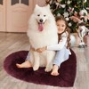 PiccoCasa Living Room Sofa Heart Shaped Soft Faux Sheepskin Plush Area Floor Mats 27"x36" - 4 of 4
