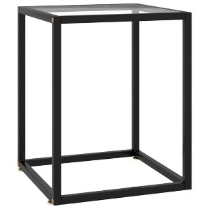 vidaXL Coffee Table Black Tempered Glass 15.7 x 15.7 x 19.7 in Modern - 1 of 4