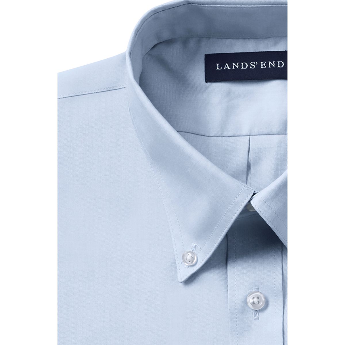 Lands' End School Uniform Men's Long Sleeve No Iron Pinpoint Dress Shirt - thumbnail 5