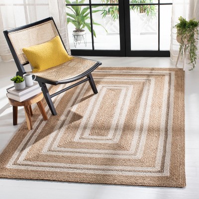 Ivory Geometric Handmade Cotton Rug 59" x 7"