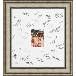 Mezzanine Signature Mat Picture Frame – Guest Book Alternative for Weddings, Graduations, or Retirement – Autograph Photo Mat for Signature Board - 1 of 4