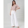 INSPIRE CHIC Women's Casual Elbow Sleeve V Neck Floral Print Blouse - 3 of 4