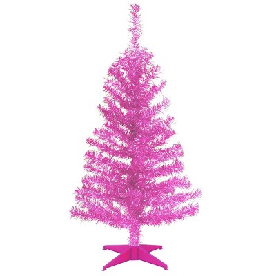 Photo 1 of 3ft National Christmas Tree Company Pink Tinsel Artificial Christmas Tree
