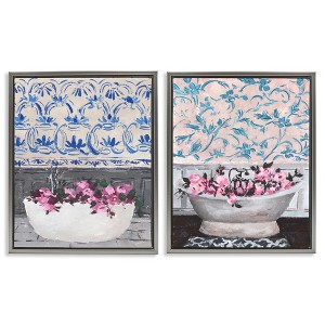 Stupell Industries Flowers In Bath Tub Interior Design, 17" x 21" - 1 of 4