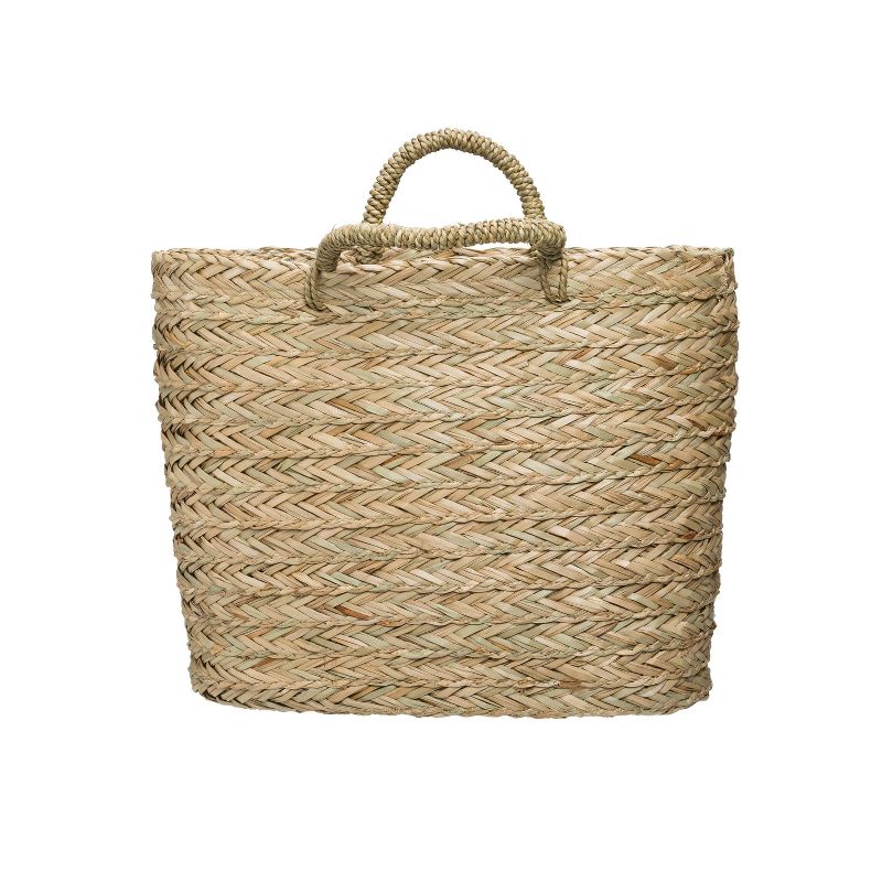 Set of 2 Decorative Handwoven Seagrass Wall Baskets Beige - Storied Home, 4 of 11