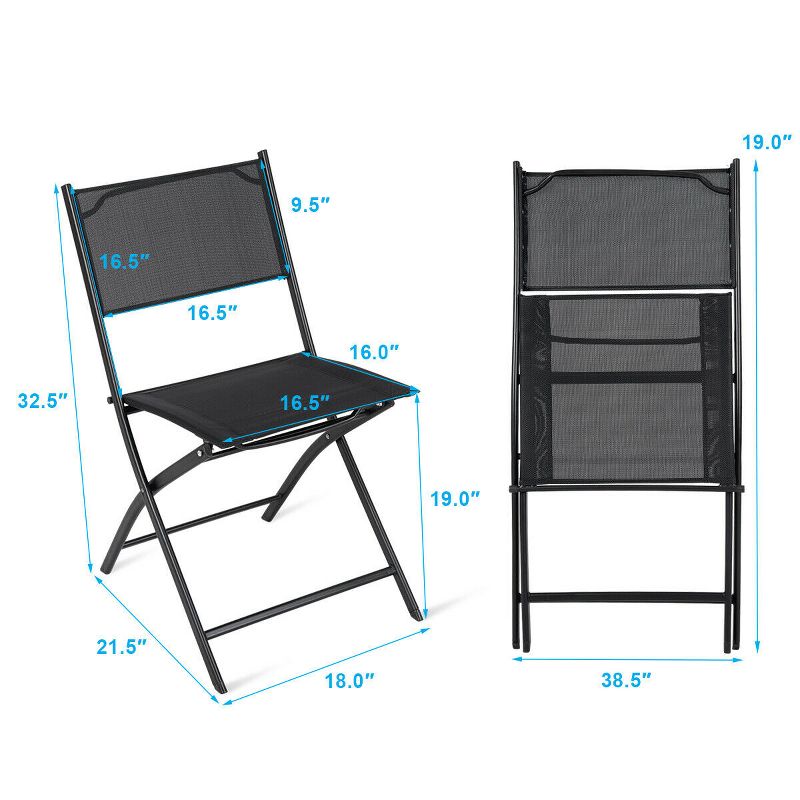 Costway Set of 4 Outdoor Patio Folding Chairs Camping Deck Garden Pool Beach Furniture, 2 of 11
