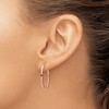 Black Bow Jewelry 1.5mm Square Tube Oval Hoop Earrings in 14k Rose Gold, 26mm (1 Inch) - 3 of 4