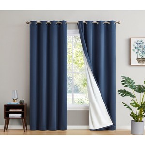 HLC.ME Dakota 100% Blackout Thick Thermal Insulated Energy Efficient Heat Blocking Curtains Grommet Panels, Set of 2 - 1 of 4