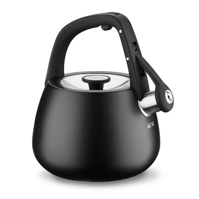Cuisinart 2qt Stainless Steel Stovetop Kettle Matte Black CKS-25MBK: Whistling Tea Kettle, Large Handle, Flip-Up Spout