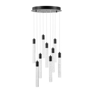 Nicolle Acrylic 9 Light Chandelier - CTL1048 - Black - Safavieh - 1 of 4
