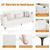 83" Modern Sofa Bed, 3 Seat Couch with Storage Armrests & Side Pockets, Modern Teddy Fabric Couch, for Living Room and Bedroom - 4 of 4