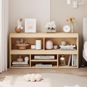 Toy Storage Organizer with 6 Cubes, Wooden Kids Bookshelf and Playhouse Cabinet, Toy Shelves for Boys and Girls, Storage Bookcase for Playroom - 1 of 4