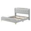 PAGED King Size Platform Bed with Headboard, Modern PU Leather Upholstered Bed Frame for Kids, Teens, Adults, No Box Spring Required - 4 of 4