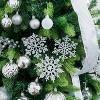 Aoibox 30pcs 80mm Glitter Snowflake Ornaments Plastic Christmas Tree Hanging Decoration Silver for Holiday Party Wedding Anniversary - 4 of 4