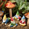 Juvale 4 Pieces Mini Garden Gnomes, Outdoor Fairy Miniature Statue Accessories Set, Decorations in Funny Poses, Yard Ornaments for Yoga Gifts, Planter - 4 of 4