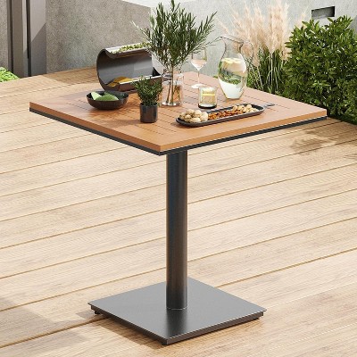 Wooden - Look Plastic Outdoor Leisure Dining Set - Durable Dining and Coffee Time Solution for Patio, Garden, or Balcony